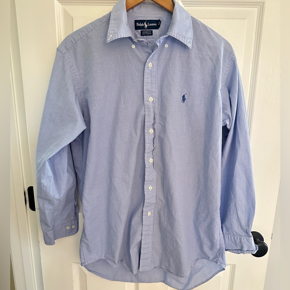 Ralph Lauren Men's Blue Shirt Yarmouth 15.5 32/33